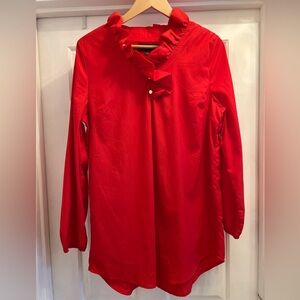 Women’s Sawyer long sleeve ruffle collar dress with 2 gold buttons,lined size L